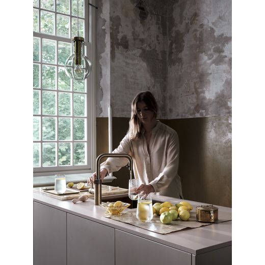 Quooker Flex Square - Patinated Brass - Sparkling water